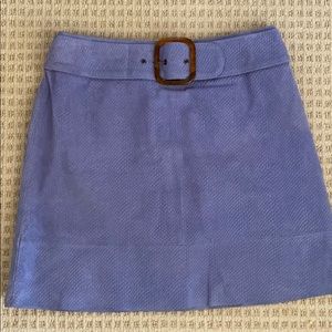 Suede bucket mini skirt